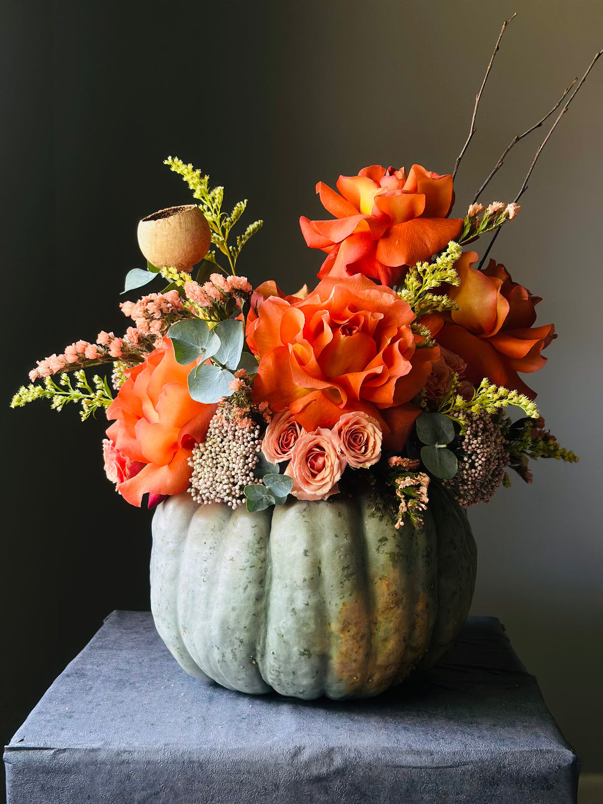 Autumn Floral Pumpkin
