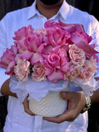 Pink Whisper Rose Hatbox