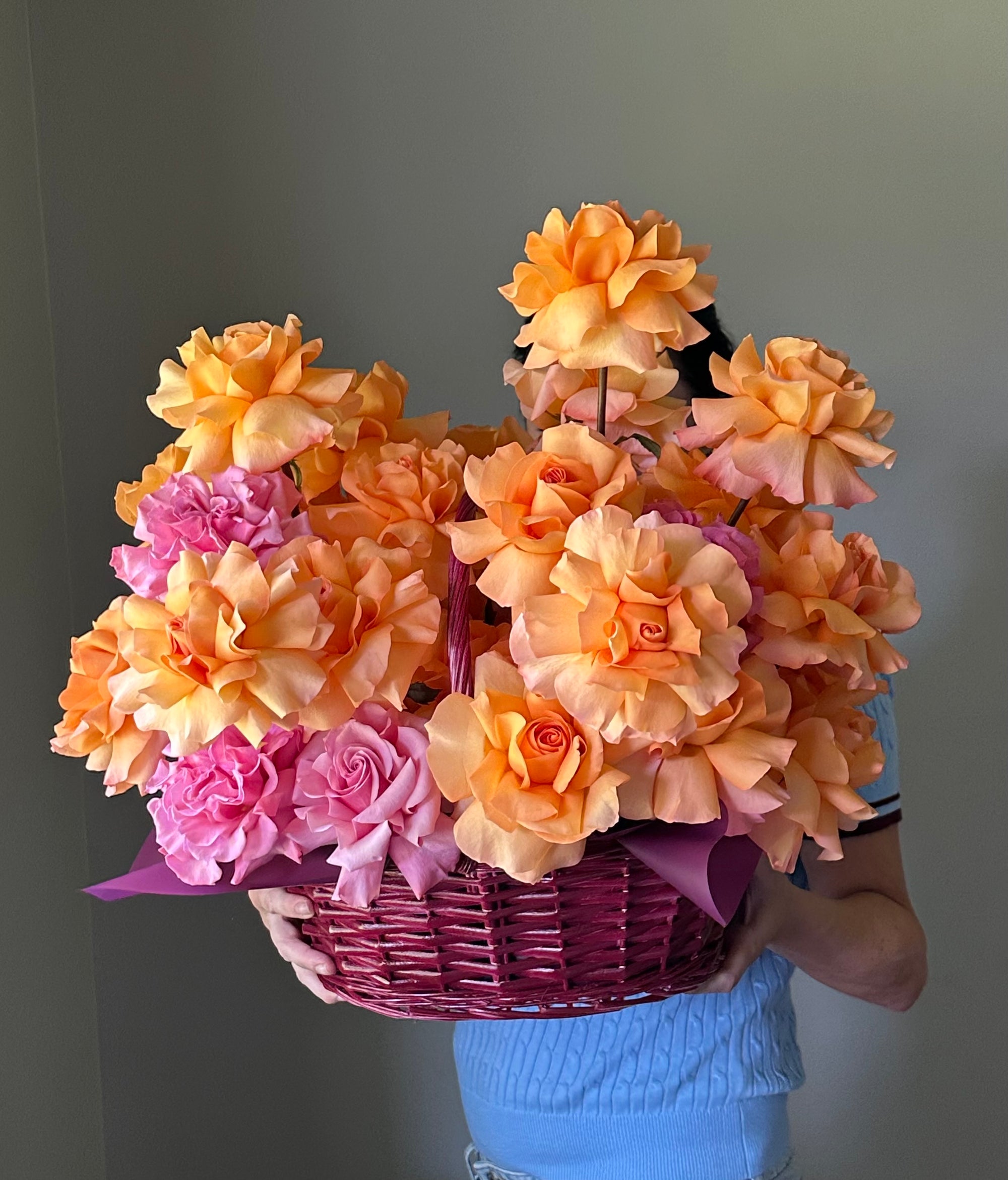 Peach Blush Garden Basket