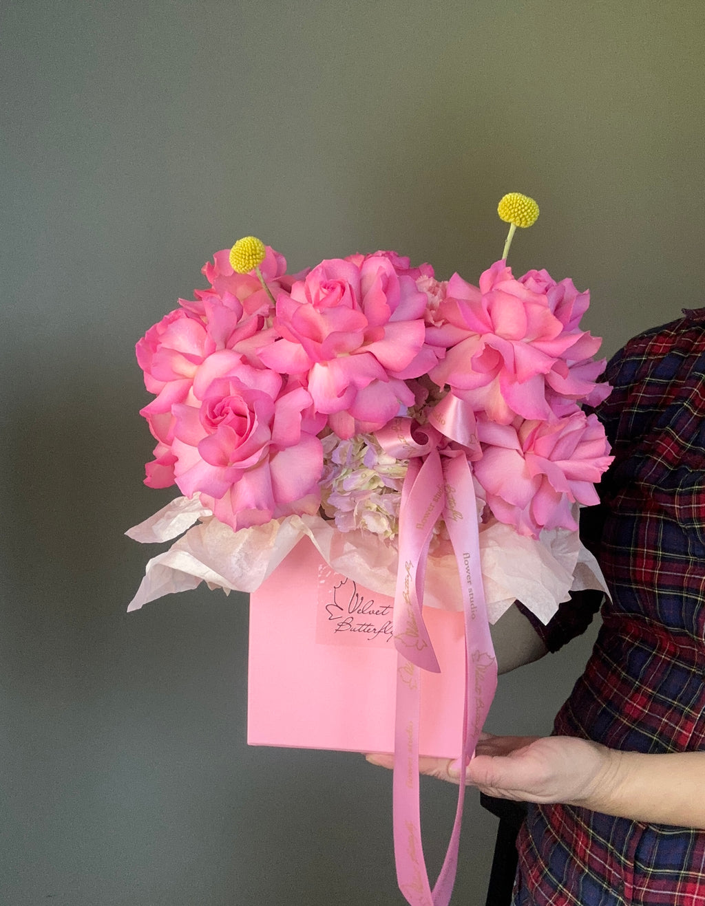Pink Whisper Rose Hatbox
