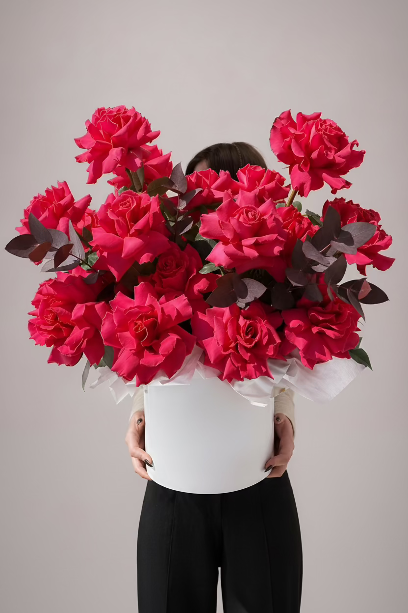 Luxury Hot Pink Rose Arrangement