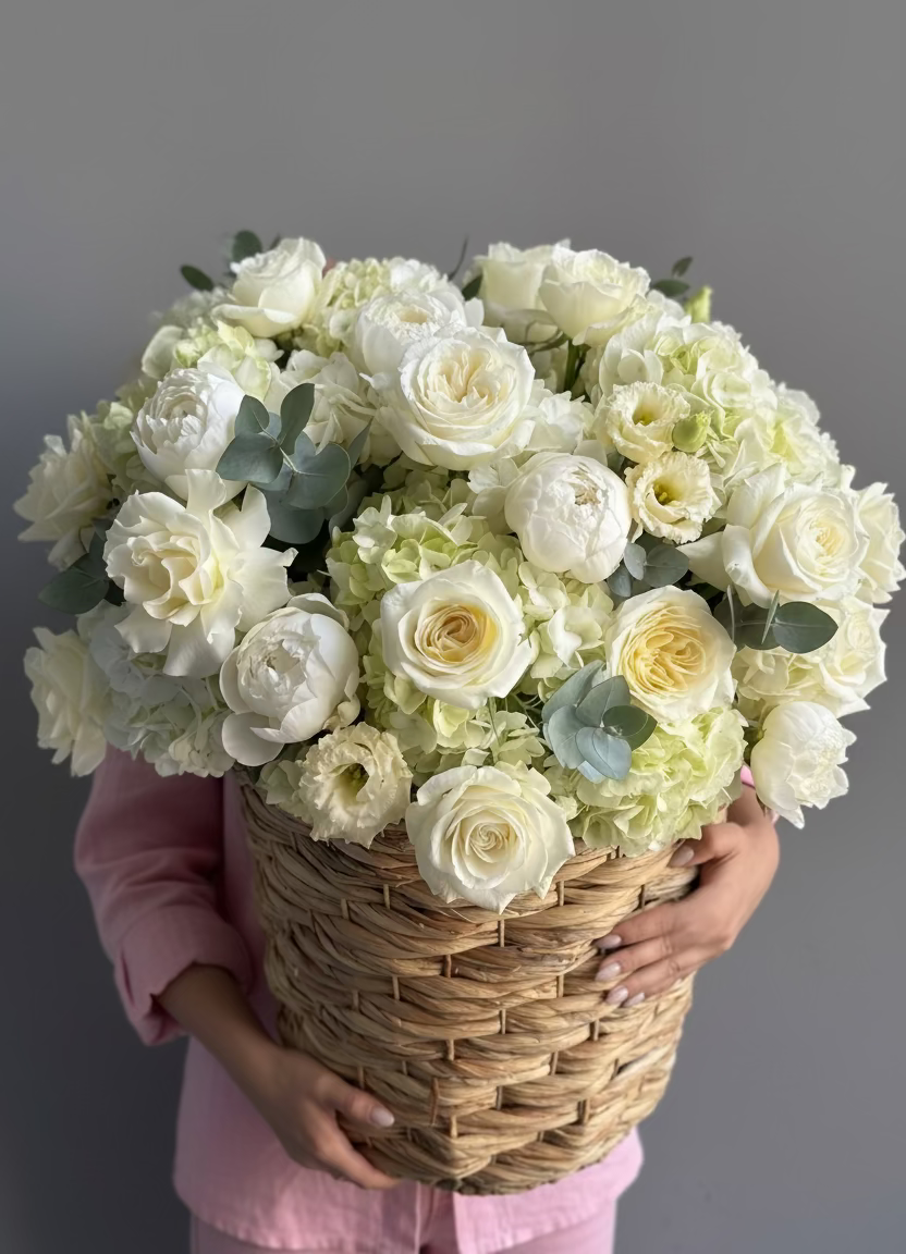 Ivory Elegance Basket