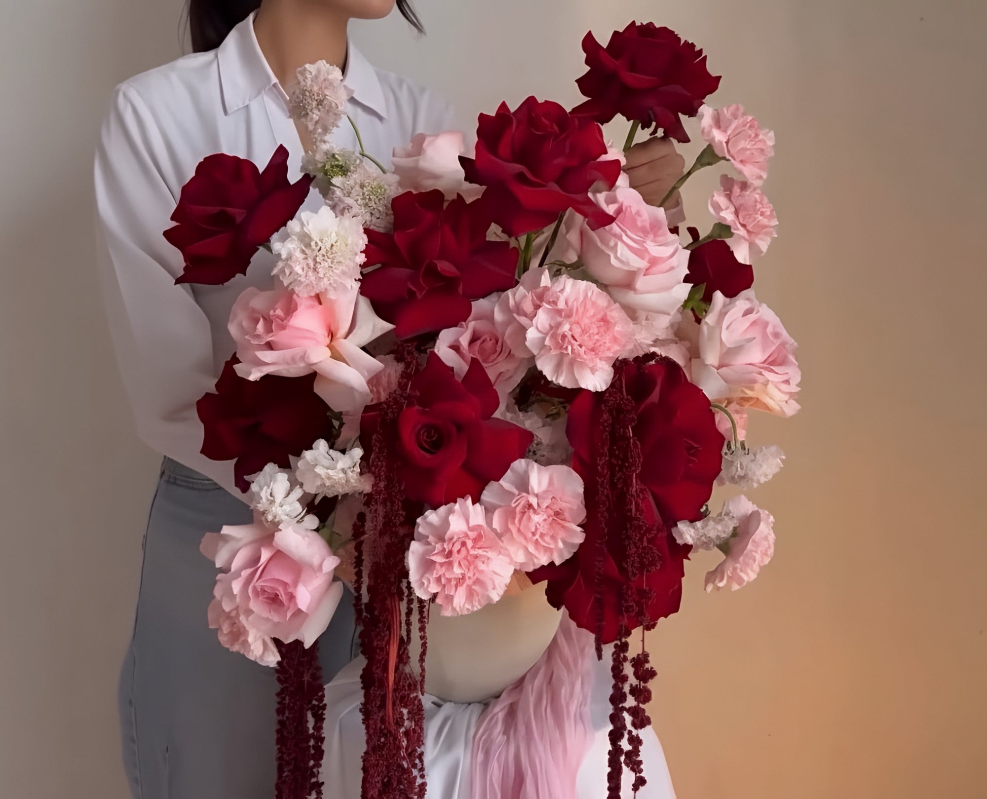 Dark Rosé Desire (arrangement in a ceramic vase)